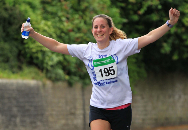A happy runner at Frome Half Marathon