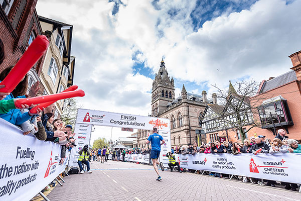 finisher on home straight at Chester Half