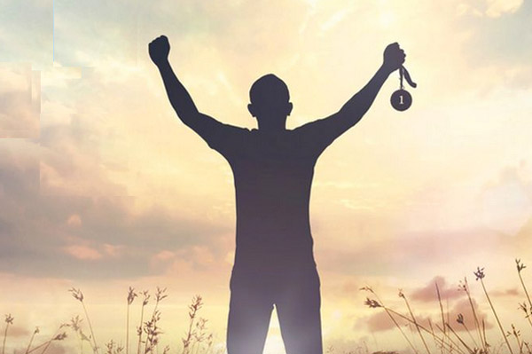 Runner with outstretched arms