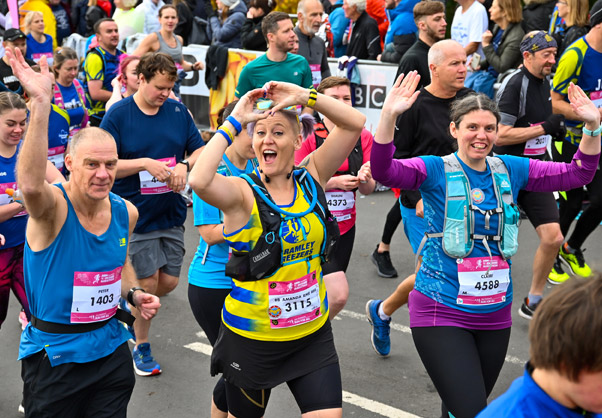 Happy runners at Yorkshire Marathon