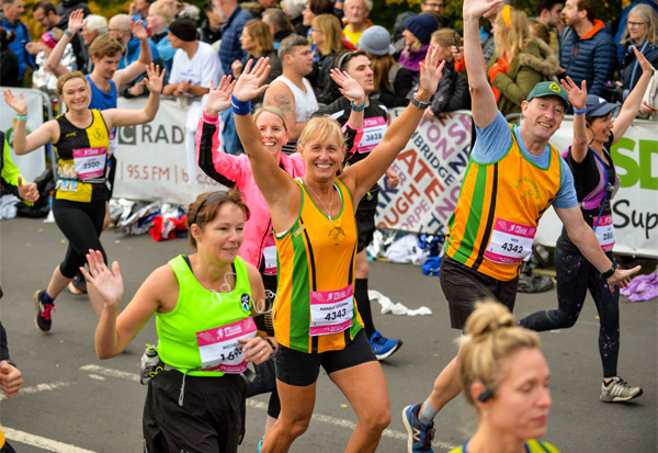Happy runners at Yorkshire Marathon