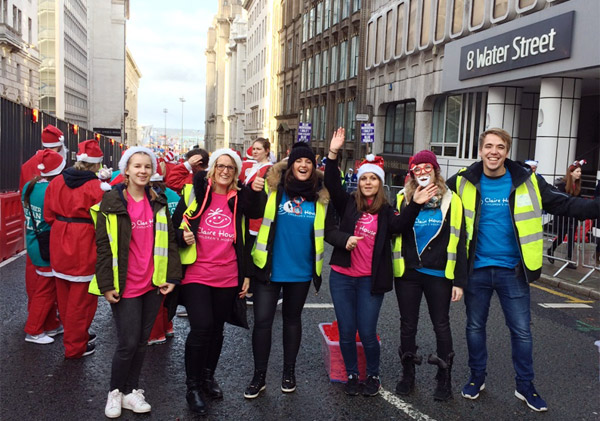 Happy Claire House supporters at Santa dash