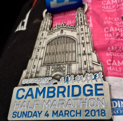 2018 Cambridge Half Marathon Medal