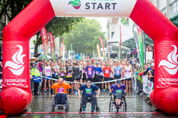 The Start Line Of The Swansea Half Marathon