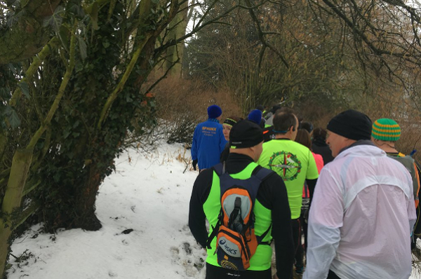 Runners At A Snowy Peatling Challenge