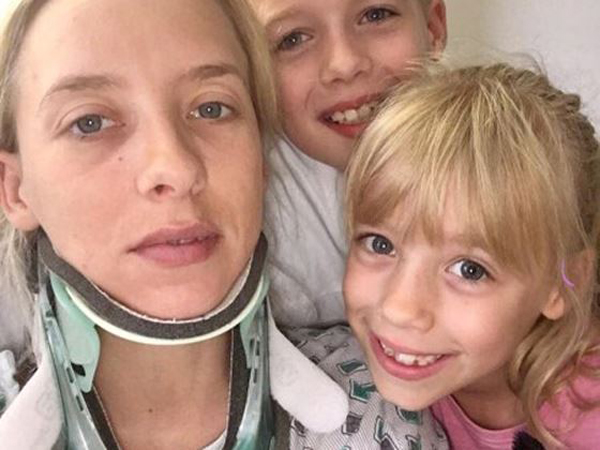 Samantha Smith with her kids
