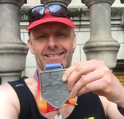 Hero Darren Hunt With His London Marathon Medal