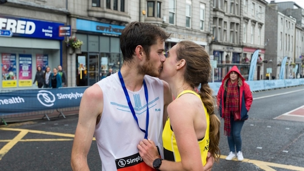 Robbie Simpson kissing girlfried after GAR 2018.