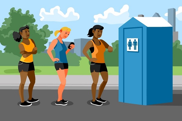 Portable loo queue