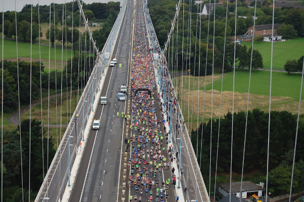 View Above Of The Severn Bridge 10K And Half Marathon