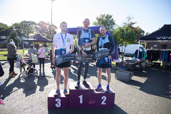 Men's Podium At The Rugby Half Marathon