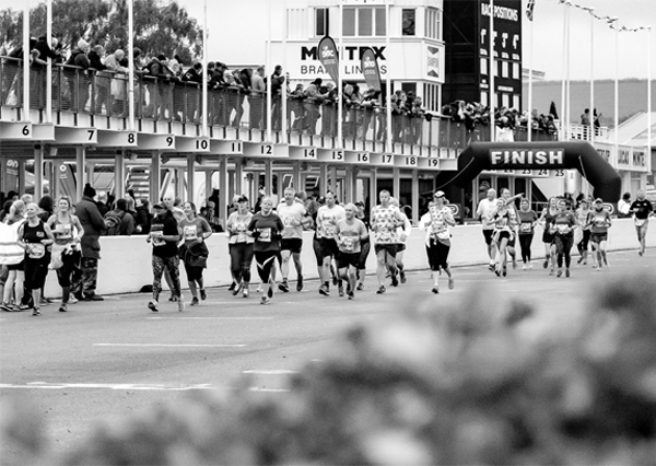 view of the running action at Goodwood motor circuit