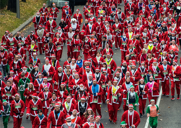 Santas at the Gravesend festive event