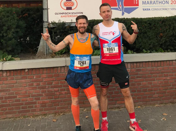 Alex Simpson & Aaaron Rout at Amsterdam Marathon