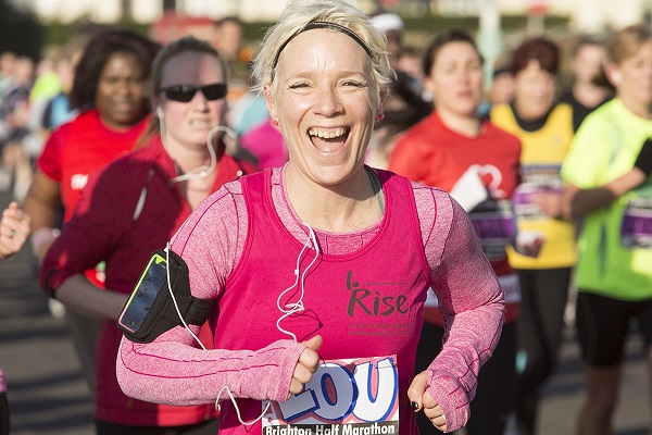 Lou enjoying the Brighton Half Marathon