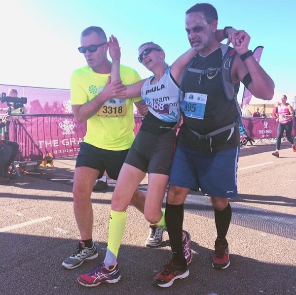 Paula needs a helping hand in Brighton Half Marathon 2019