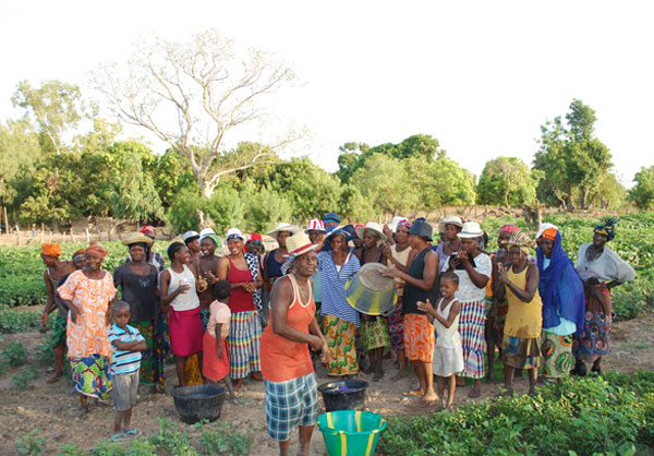 Happy Gambian villagers