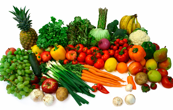 a spread of fruit & veg