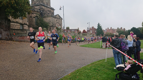 Runners At The Shrewsbury Severn bridges 10K