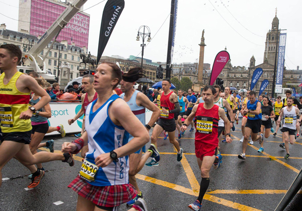 runners in George Square at Great Scottish Run