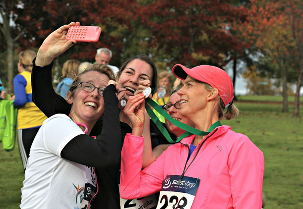runners take a selfie at Moira's Run