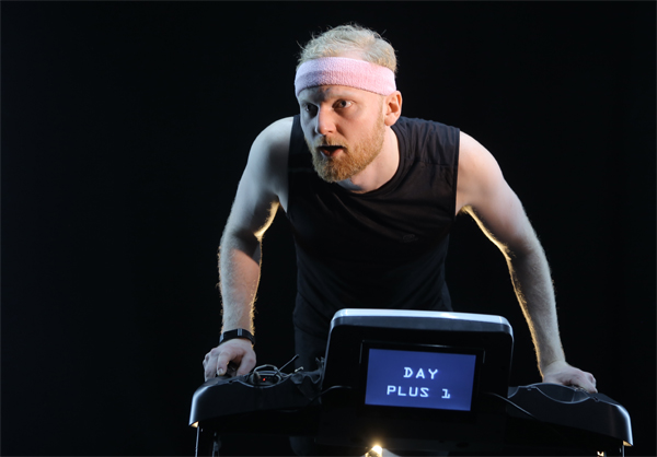 actor on stage in I RUN