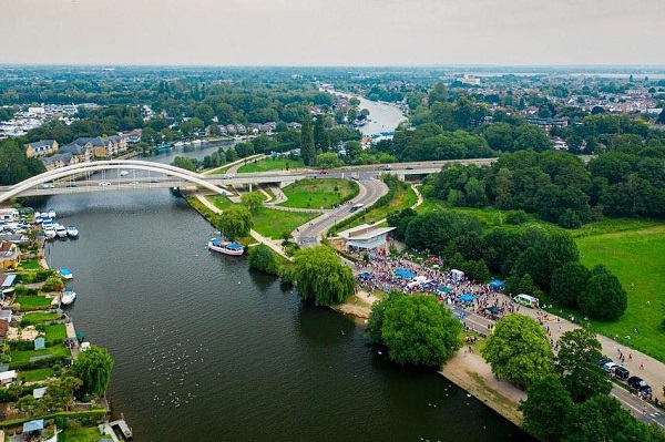 Weybridge 10K 2019 aerial view