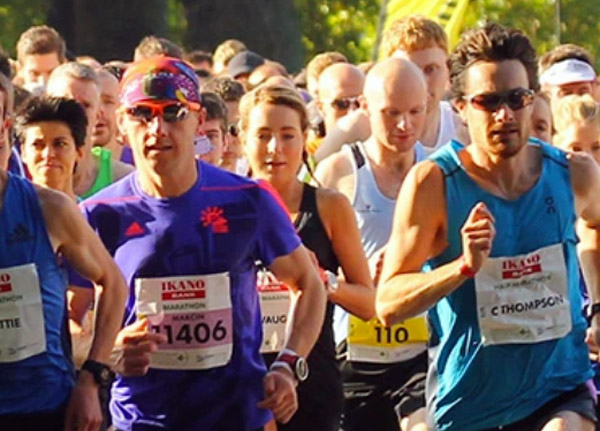 elite runners at the start of Robin Hood Half