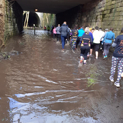 Wading Through Water At The Ashbourne Seesaw