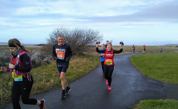 Runners At A Windy Llanelli Half Marathon