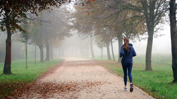Lone female runner