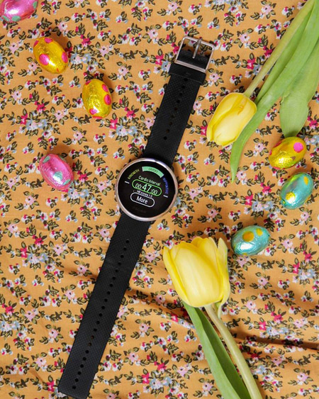 watch, eggs, flower maontage
