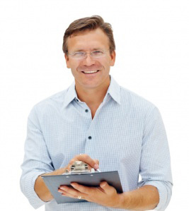 Man with clipboard