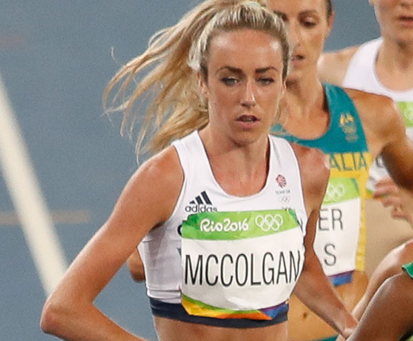 Eilish McColgan on the track