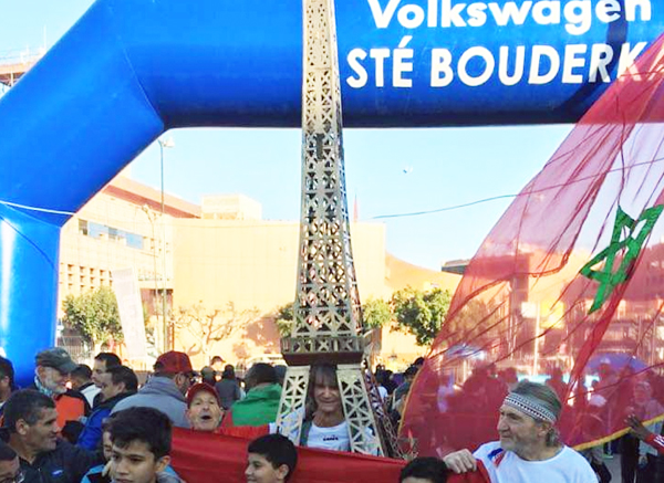 Marrakesh runner in fancy dress as the Eiffel Tower