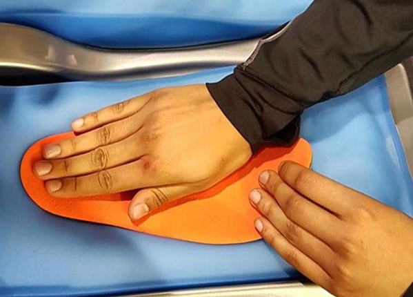 image showing a customised insole being formed