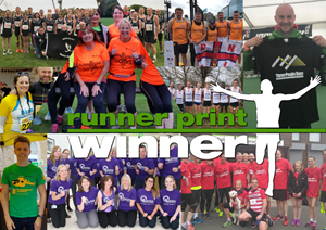 a collage of happy RunnerPrint Winner customers