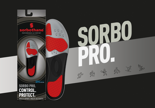 Sorbothane poster with product and packaging